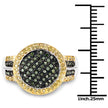 0.44 Carat Genuine Green Diamond and Yellow Diamond .925 Sterling Silver Ring