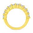 14K Yellow Gold Plated .925 Sterling Silver 2.0 Cttw Round Brilliant Cut Diamond 10 Stone Anniversary Band Ring (J-K Color, I1-I2 Clarity) - Size 7