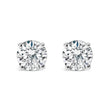 AGS Certified 14K White Gold 1.0 Cttw 4-Prong Set Brilliant Round-Cut Solitaire Diamond Push Back Stud Earrings (I-J Color, I1-I2 Clarity) - Earrings - Custom Crafting Alliance, LLC