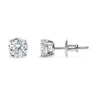 AGS Certified 14K White Gold 1.0 Cttw 4-Prong Set Brilliant Round-Cut Solitaire Diamond Push Back Stud Earrings (I-J Color, I1-I2 Clarity) - Earrings - Custom Crafting Alliance, LLC