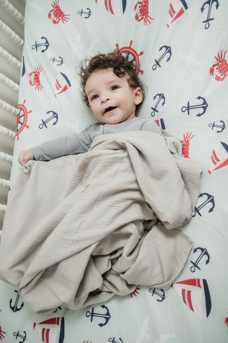 Ahoy Little One Crib Sheet - Crib Sheet - Custom Crafting Alliance, LLC