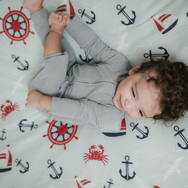 Ahoy Little One Crib Sheet - Crib Sheet - Custom Crafting Alliance, LLC
