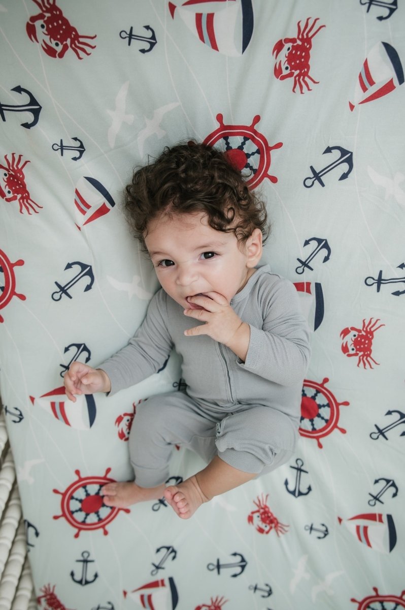 Ahoy Little One Crib Sheet - Crib Sheet - Custom Crafting Alliance, LLC