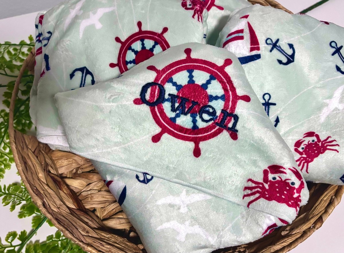 Ahoy Little One Hooded Baby Towel - Hooded Towels - Custom Crafting Alliance, LLC