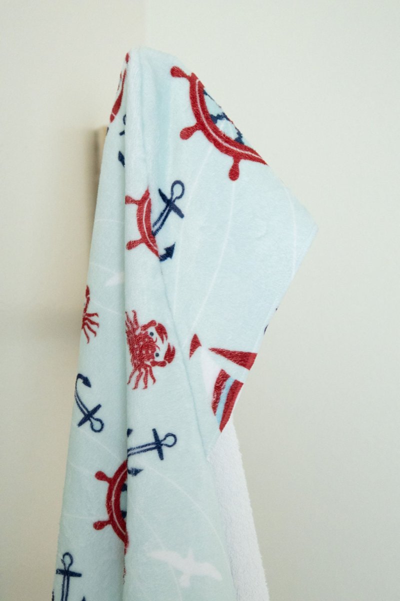 Ahoy Little One Hooded Baby Towel - Hooded Towels - Custom Crafting Alliance, LLC