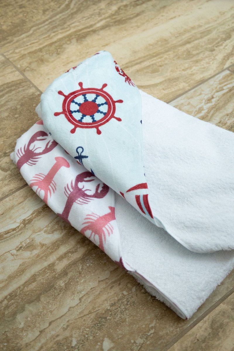Ahoy Little One Hooded Baby Towel - Hooded Towels - Custom Crafting Alliance, LLC