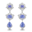 7.73 Carat Genuine Tanzanite and White Topaz .925 Sterling Silver Earrings