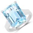 15.53 Carat Genuine Blue Topaz .925 Sterling Silver Ring
