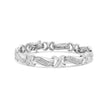 .925 Sterling Silver 1 3/4 Cttw Diamond Wave and X Link Tennis Bracelet (I-J Color, I3 Clarity) - 7