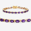 7.98 Carat Genuine Amethyst .925 Sterling Silver Bracelet
