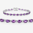 7.98 Carat Genuine Amethyst .925 Sterling Silver Bracelet