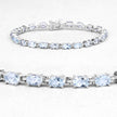 10.71 Carat Genuine Blue Topaz .925 Sterling Silver Bracelet
