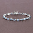 10.71 Carat Genuine Blue Topaz .925 Sterling Silver Bracelet