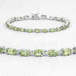 8.61 Carat Genuine Peridot .925 Sterling Silver Bracelet
