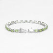 8.61 Carat Genuine Peridot .925 Sterling Silver Bracelet