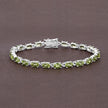 8.61 Carat Genuine Peridot .925 Sterling Silver Bracelet