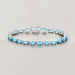 10.71 Carat Genuine Swiss Blue Topaz .925 Sterling Silver Bracelet