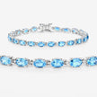10.71 Carat Genuine Swiss Blue Topaz .925 Sterling Silver Bracelet