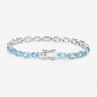 10.71 Carat Genuine Swiss Blue Topaz .925 Sterling Silver Bracelet