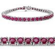 8.80 Carat Genuine Ruby .925 Sterling Silver Bracelet