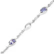 1.30 Carat Genuine Tanzanite and White Topaz .925 Sterling Silver Bracelet