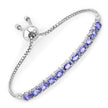 2.29 Carat Genuine Tanzanite .925 Sterling Silver Bracelet