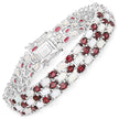 24.08 Carat Genuine Opal and Rhodolite .925 Sterling Silver Bracelet