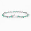 3.78 Carat Genuine Emerald .925 Sterling Silver Bracelet