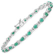3.08 Carat Genuine Emerald .925 Sterling Silver Bracelet