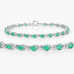 3.08 Carat Genuine Emerald .925 Sterling Silver Bracelet
