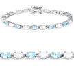 9.02 Carat Genuine Blue Topaz and Opal .925 Sterling Silver Bracelet