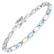 9.02 Carat Genuine Blue Topaz and Opal .925 Sterling Silver Bracelet