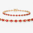 7.00 Carat Genuine Orange Sapphire 14K Yellow Gold Bracelet