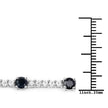 6.21 Carat Genuine Blue Sapphire and White Zircon .925 Sterling Silver Bracelet