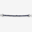 2.41 Carat Genuine Blue Sapphire and White Zircon .925 Sterling Silver Bracelet