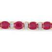 7.76 Carat Genuine Ruby and White Diamond 14K Yellow Gold Bracelet