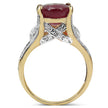 14K Yellow Gold Plated 4.00 Carat Genuine Ruby .925 Sterling Silver Ring