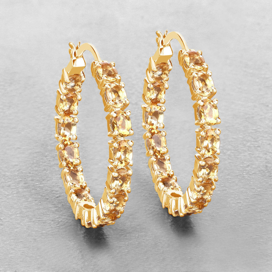 4.80 Carat Genuine Citrine .925 Sterling Silver Earrings