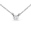 10K White Gold 1/10 Carat Round Brilliant-Cut Diamond Modern Bezel-Set Solitaire 16