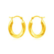 14k Yellow Gold Polished Oval Hoop Earrings