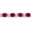 11.67 Carat Genuine Ruby and White Diamond 14K White Gold Bracelet