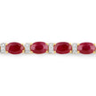 11.67 Carat Genuine Ruby and White Diamond 14K Yellow Gold Bracelet