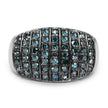 0.83 Carat Genuine Blue Diamond and White Diamond .925 Sterling Silver Ring