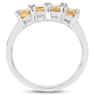 2.67 Carat Genuine Yellow Sapphire and White Diamond .925 Sterling Silver Ring
