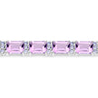 19.19 Carat Genuine Amethyst and Tanzanite .925 Sterling Silver Bracelet