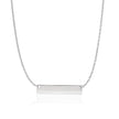 14k White Gold Smooth Flat Horizontal Bar Style Necklace