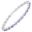 6.00 Carat Genuine Tanzanite .925 Sterling Silver Bracelet