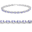 6.00 Carat Genuine Tanzanite .925 Sterling Silver Bracelet