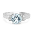2.28 Carat Genuine Blue Topaz and White Topaz .925 Sterling Silver Ring
