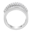 14K White Gold Round and Baguette Diamond Ring (1 1/2 Cttw, F-G Color, SI1-SI2 Clarity) - Size 6-3/4